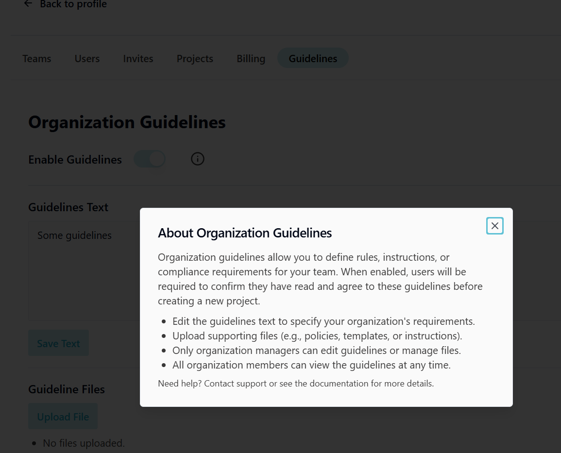 Organization Guidelines