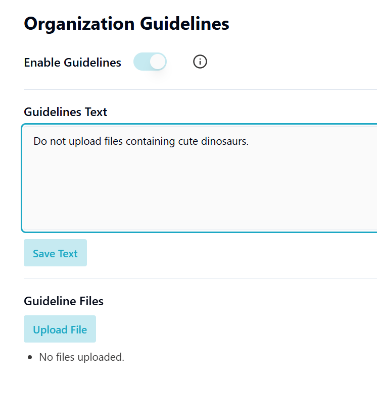 Organization Guidelines Form